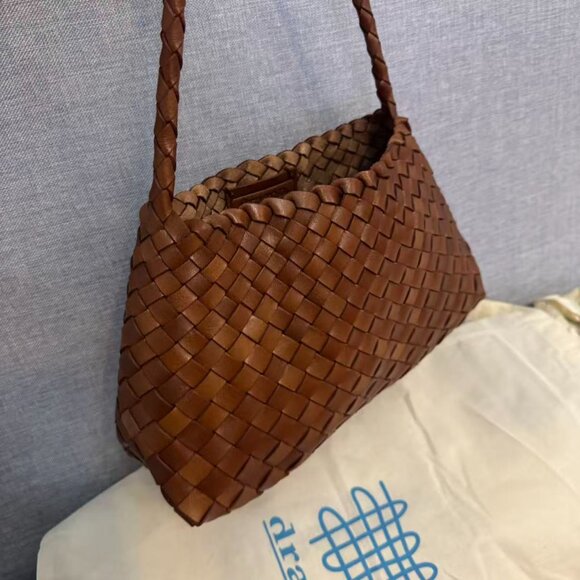 Dragon Diffusion Brown Woven Leather Bag w/ Dust Bag – Lightweight & Roomy - Picture 3 of 12